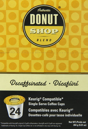 Authentic Donut Shop Blend Decaffeinated Single Cup Coffee for Keurig K-Cup Brewers, 24 Count